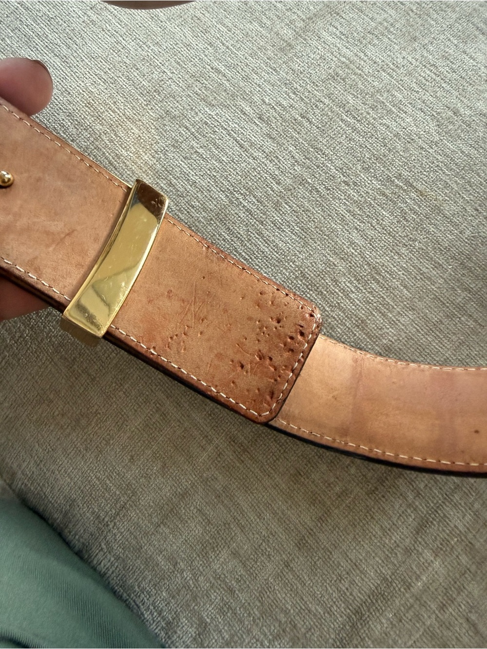 Louis Vuitton Brown Monogram Leather Belt with Gold Buckle - Picture 6 of 6